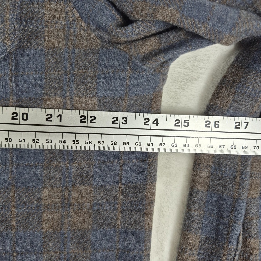7‎ Diamonds Generation Soft Flannel Shirt Men's XL Blue Brown Plaid Stretch NWT - Picture 2 of 9